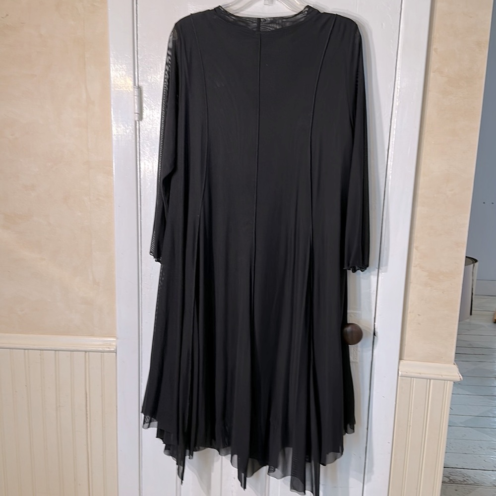 Cynthia Ashby size Large Calliope Dress black NWT knit mesh lined layers - Picture 6 of 12